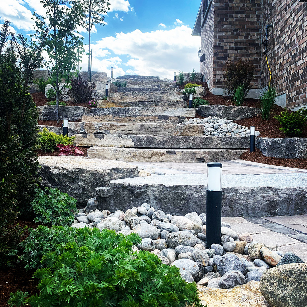 J.M. Smith Landscaping Armour Stone Staircase